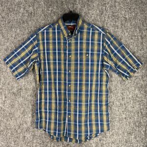 Bob Timberlake Shirt Mens Medium Plaid‎ Button-Up Short-Sleeve Business Casual